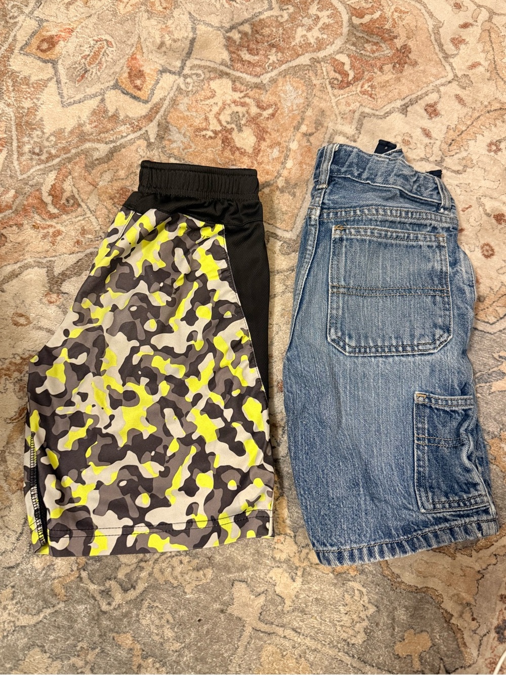 Children’s place blue jean shorts, Nike basketball shorts size 6